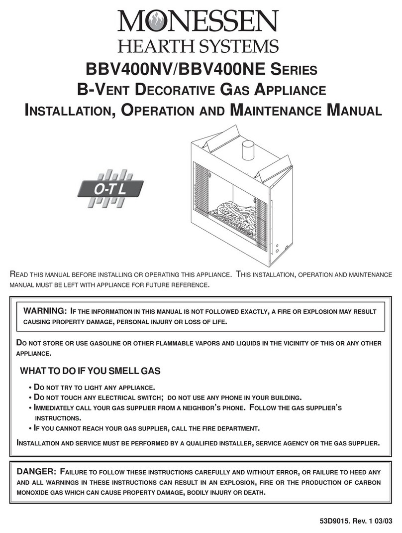 Monessen Hearth BBV400NV User manual Monessen Hearth BBV400NV User manual