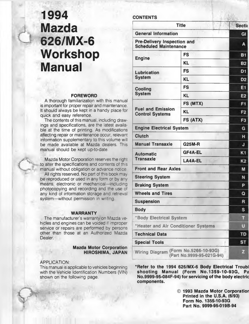 Mazd 626 1994 Workshop manual
