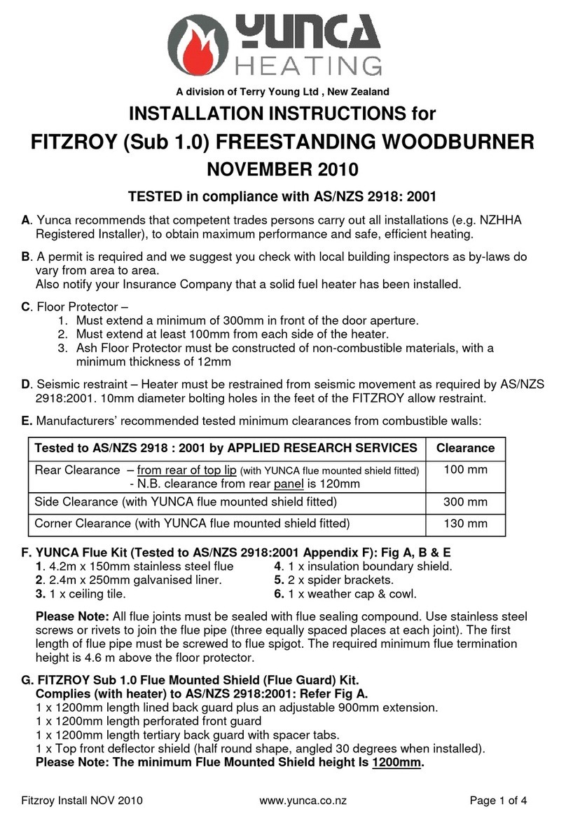 Yunca Gas fitzroy installation instructions