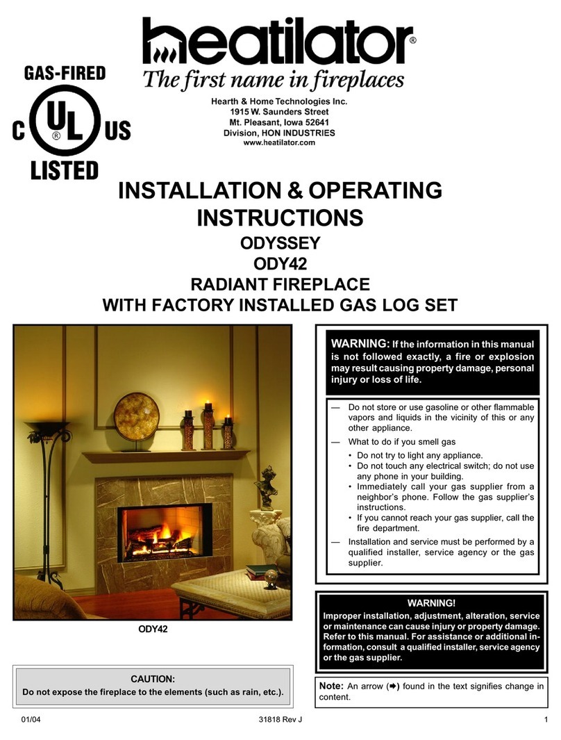 Heatilator ODYSSEY ODY42 Installation & operating instructions