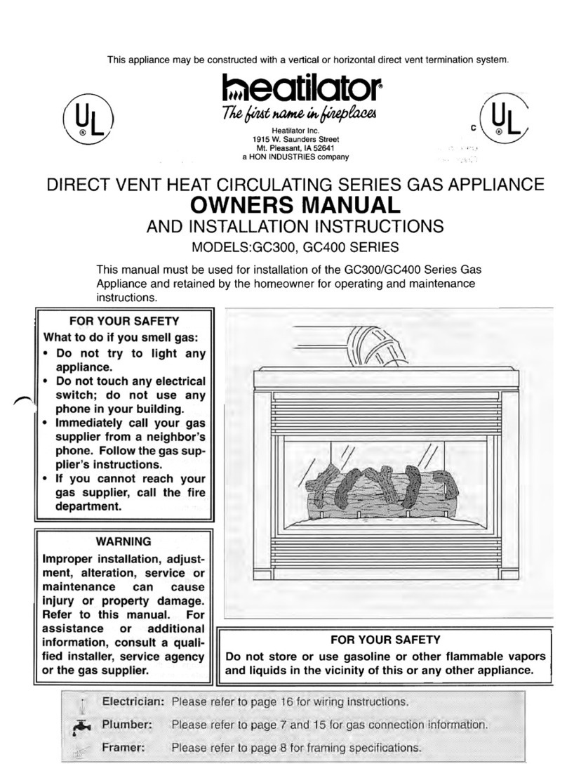 Heatilator GC300 series User manual Heatilator GC300 series User manual
