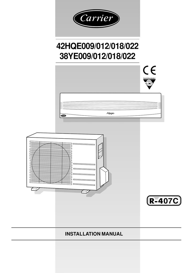 Carrier 42HQE009 installation manual