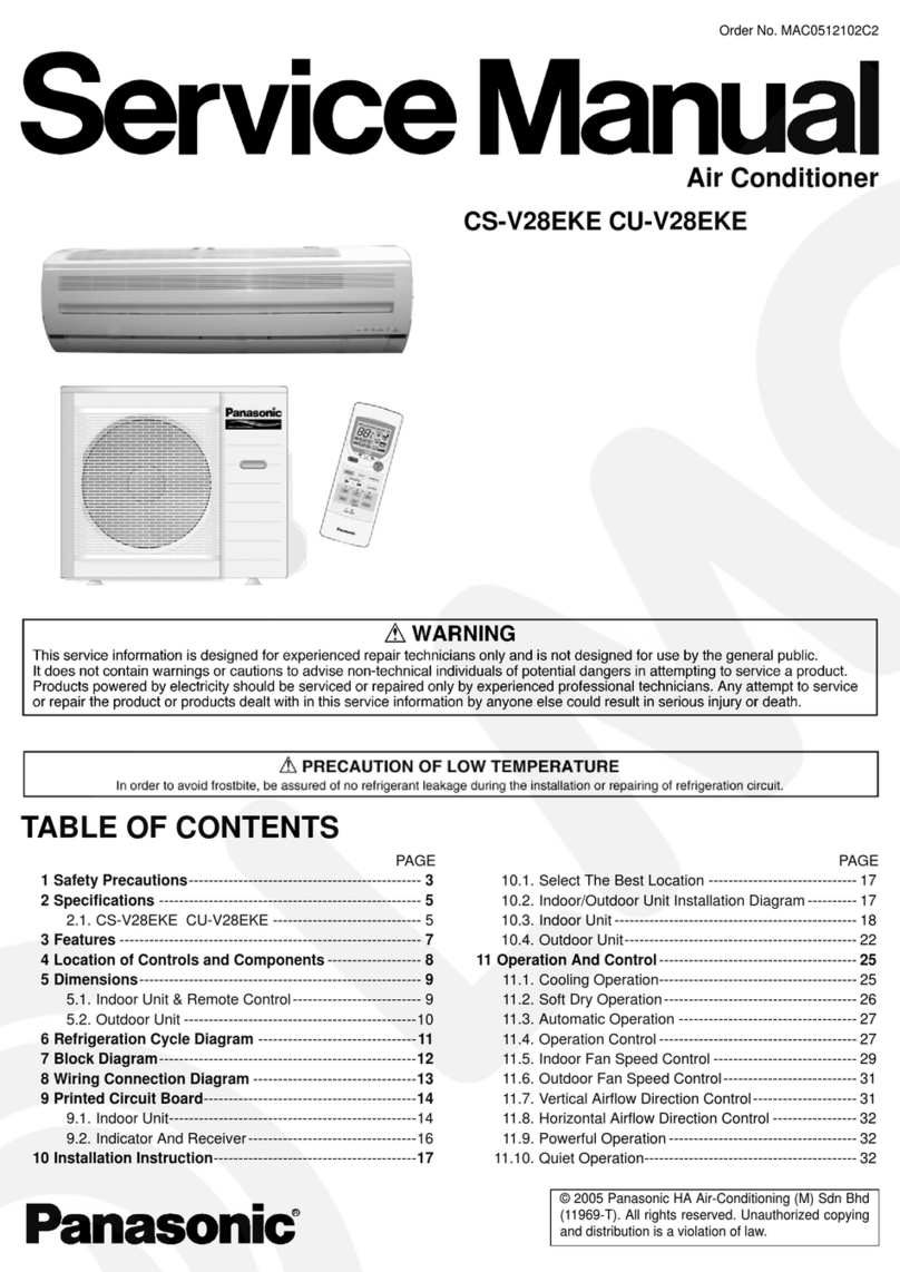 Panasonic CS-V28EKE CU-V28EKE User manual