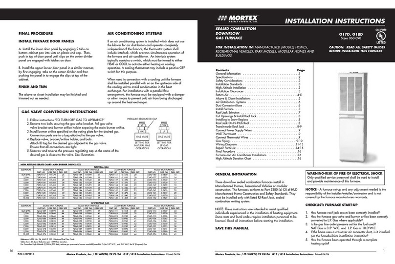 MORTEX G18D SERIES User manual