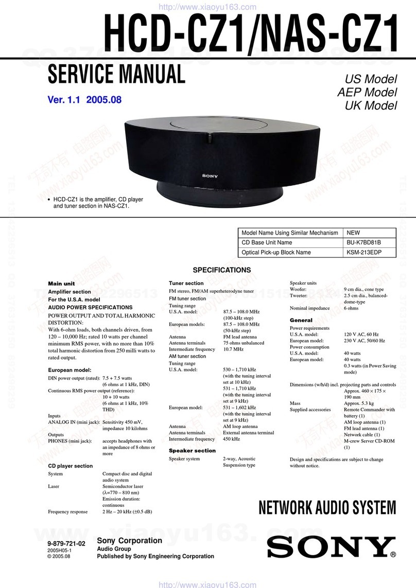 Sony HCD-CZ1 - Amplifier, Cd Player Service manual
