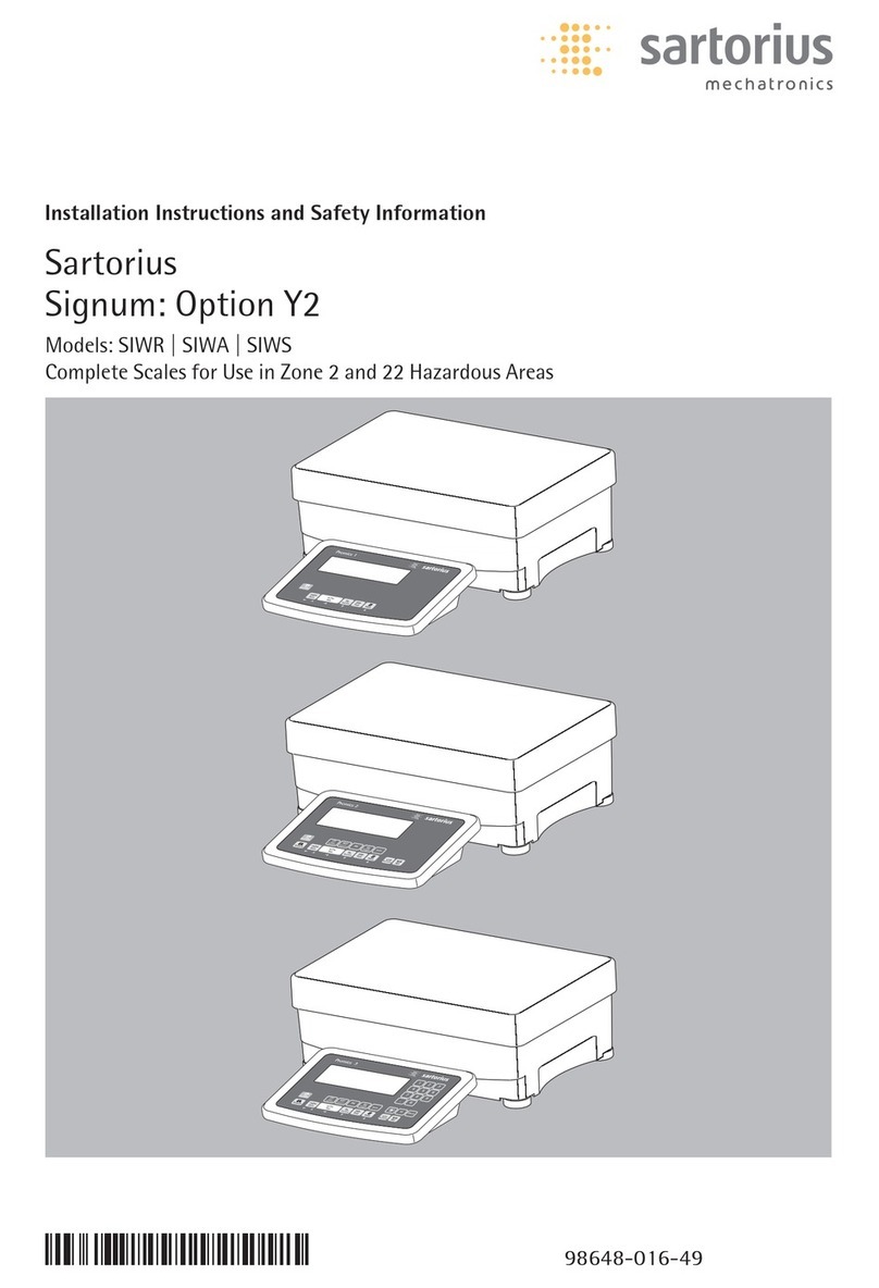 Sartorius Signum: Option Y2 SIWR Installation instructions and safety information