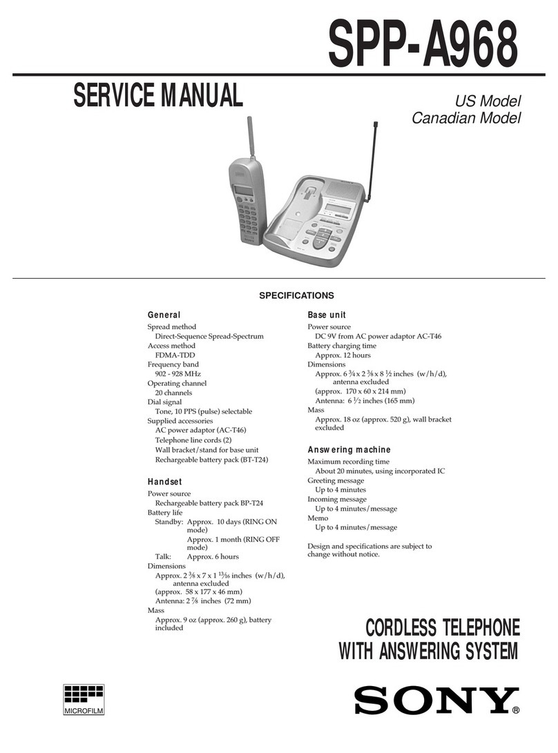 Sony SPP-A968 - Cordless Telephone User manual