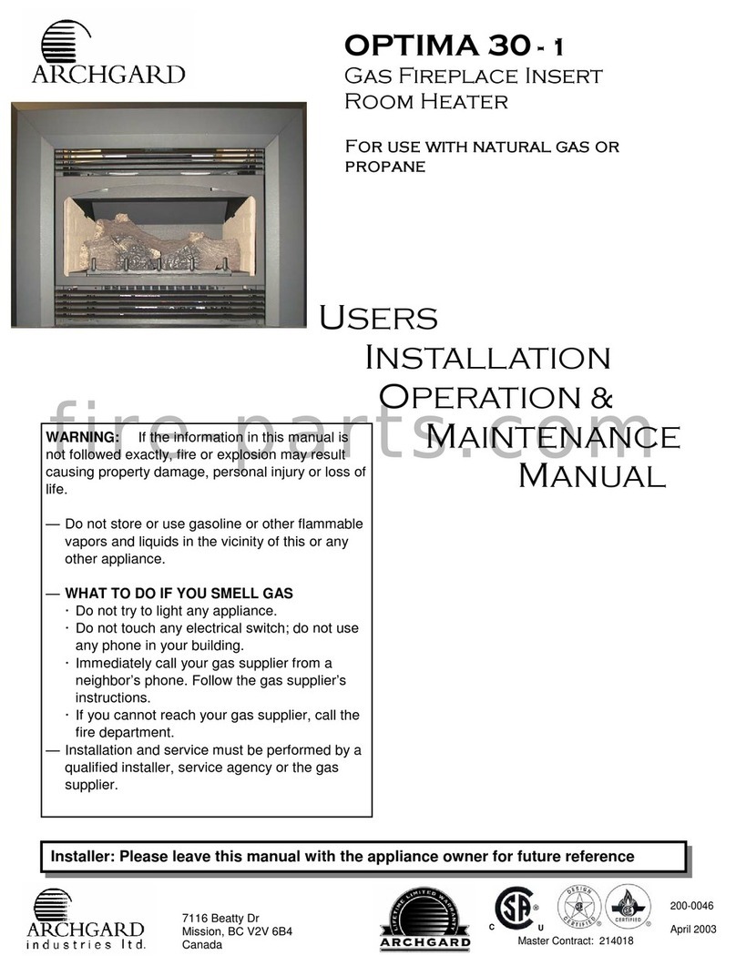 Archgard OPTIMA 30 - 1 User's installation, operation and maintenance manual Archgard OPTIMA 30 - 1 User's installation, operation and maintenance manual
