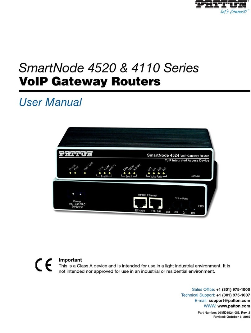 Patton electronics SmartNode 4520 Series user manual Patton electronics SmartNode 4520 Series user manual