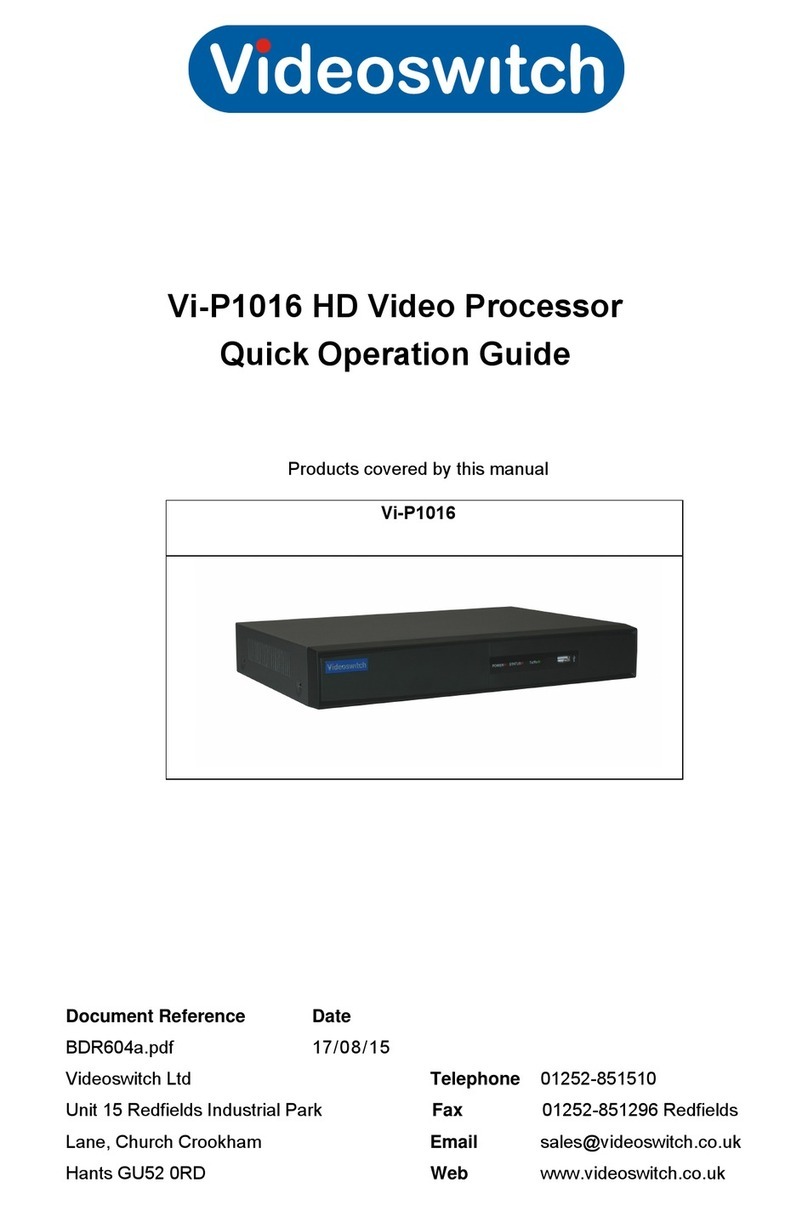 Videoswitch Vi-P1016 Quick operation guide