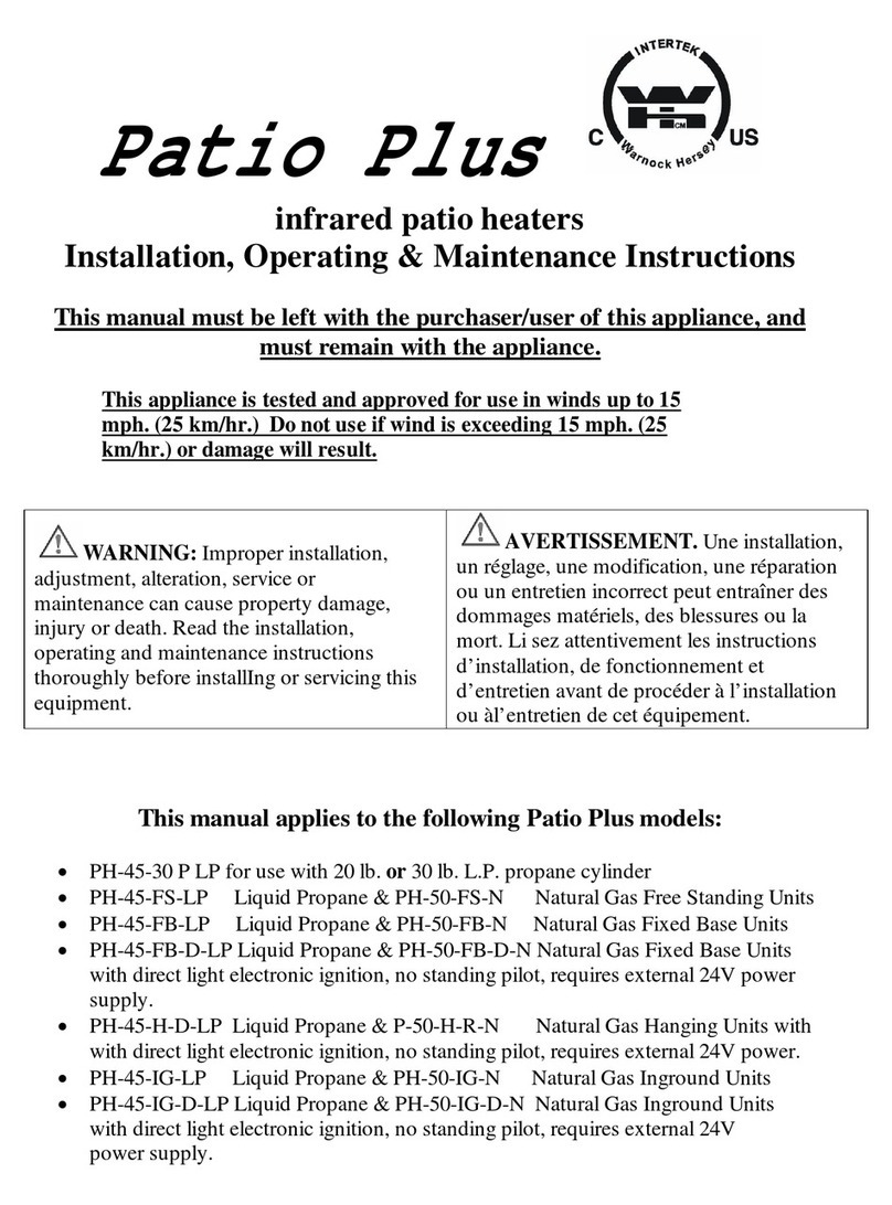 Patio Plus PH series Installation, operating, & maintenance instructions Patio Plus PH series Installation, operating, & maintenance instructions