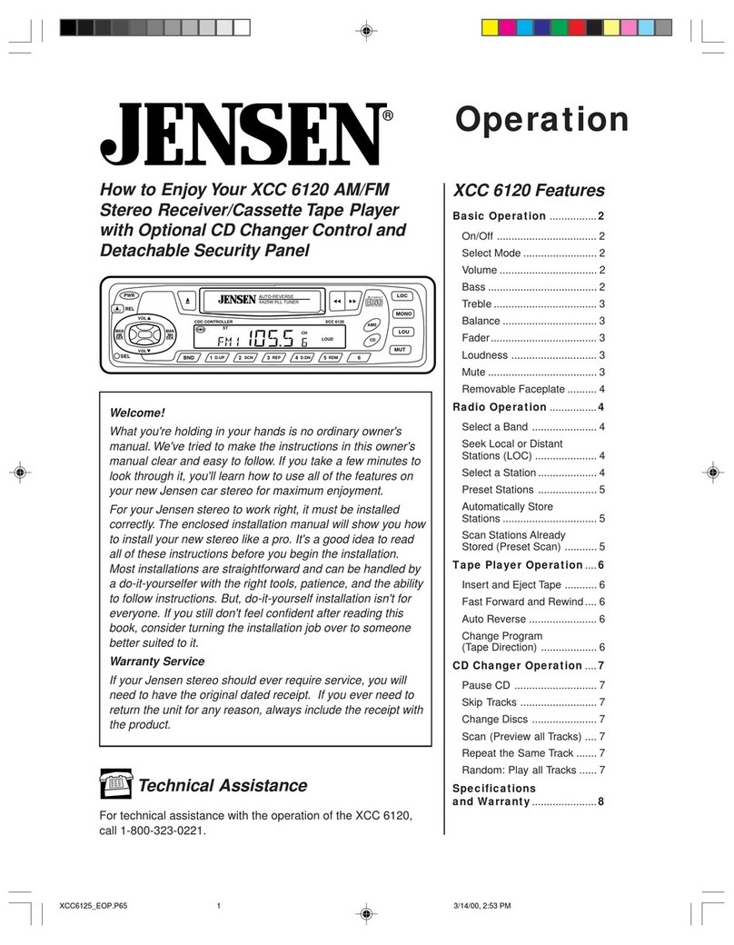 Jensen XCC 6120 User manual