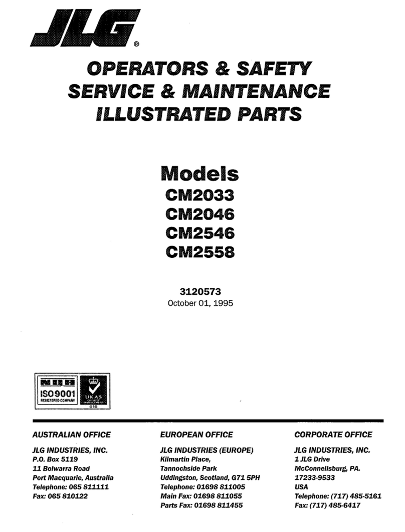 JLG CM2033 Operators & safety service & maintenance illustrated parts JLG CM2033 Operators & safety service & maintenance illustrated parts