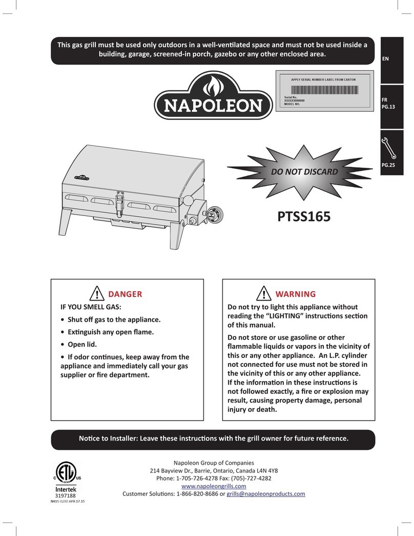 Napoleon PTSS165 User manual