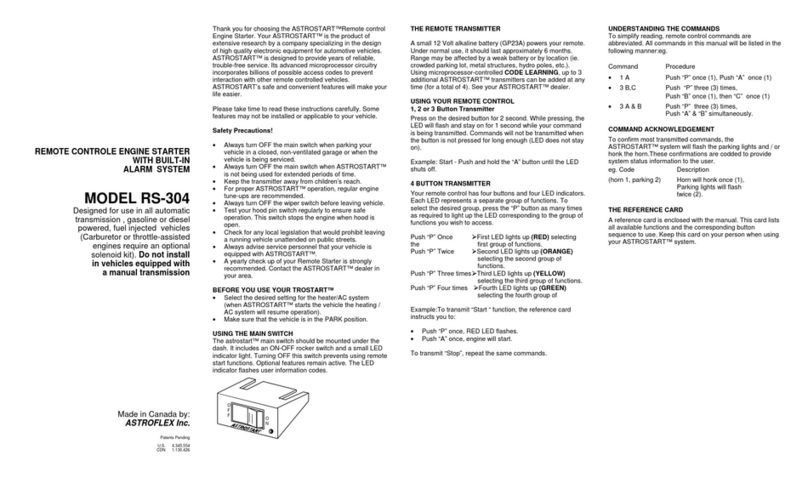 Astroflex Astrostart RS-304 User manual