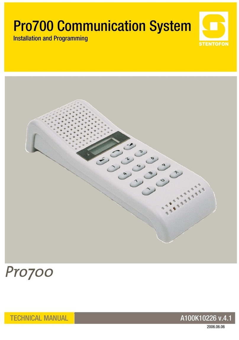 Stentofon Pro700 Installation and programming guide