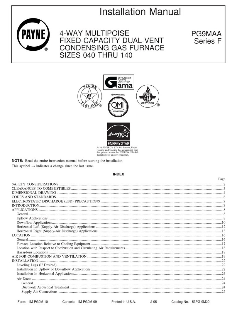 Payne PG9MAA installation manual