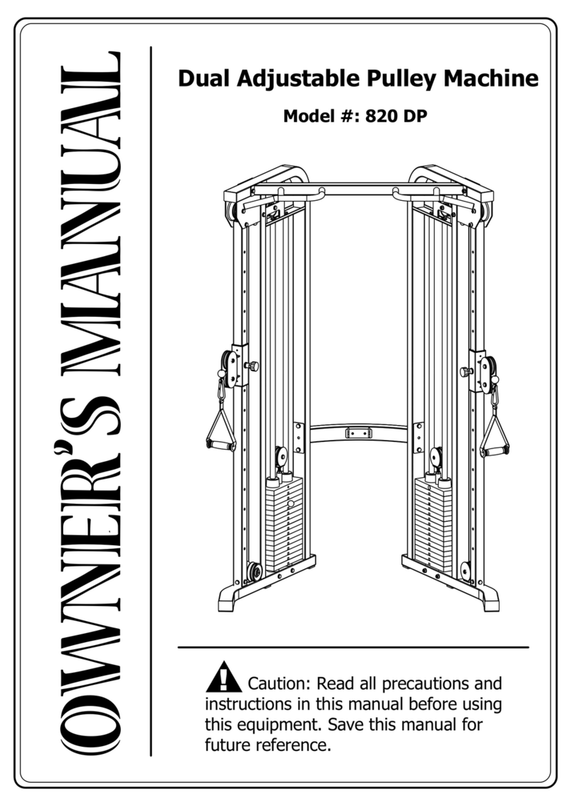 Pivot Fitness 820 DP owner's manual
