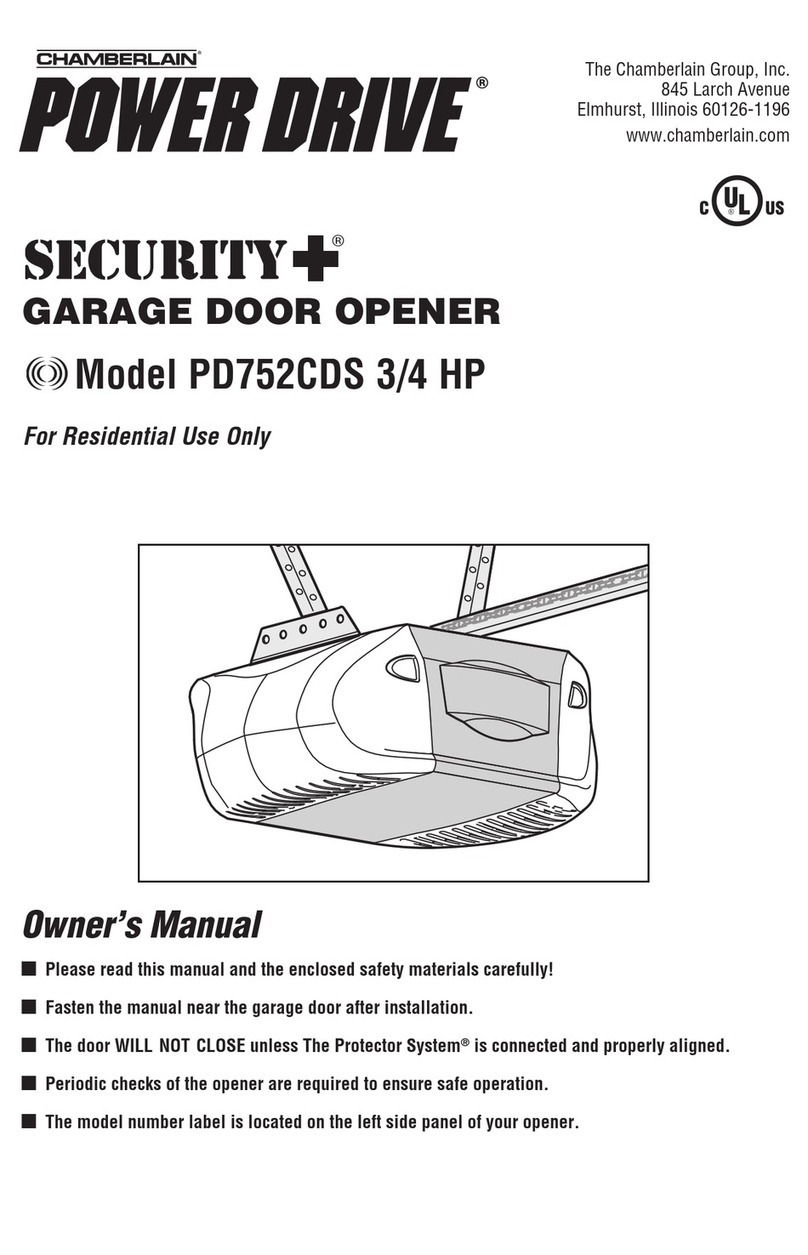Chamberlain PD752CDS 3/4 HP owner's manual
