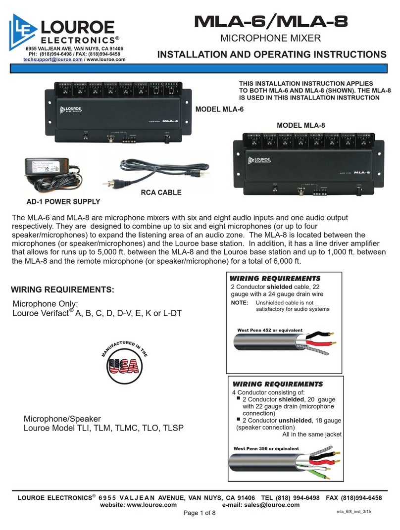 Louroe Electronics MLA-6 Installation and operating instructions