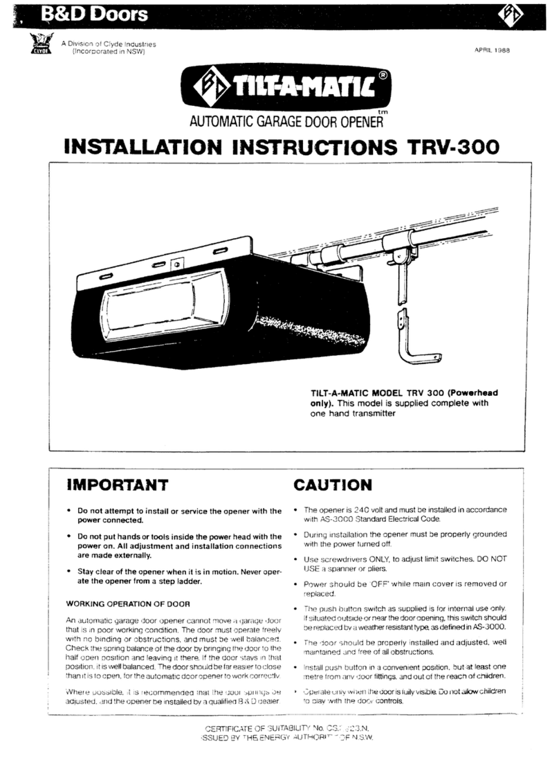 Tilt-A-Matic TRV-300 installation instructions