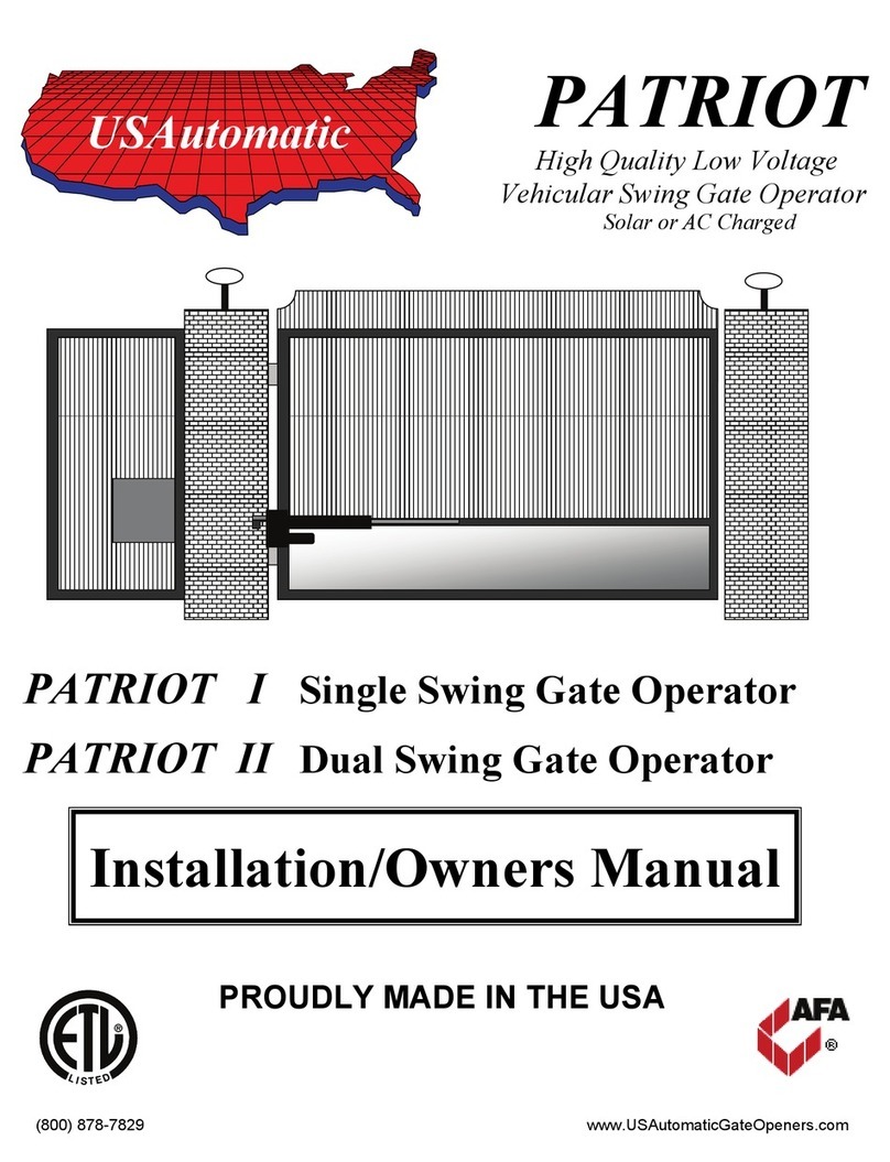 US Automatic PATRIOT I Installation & owner's manual