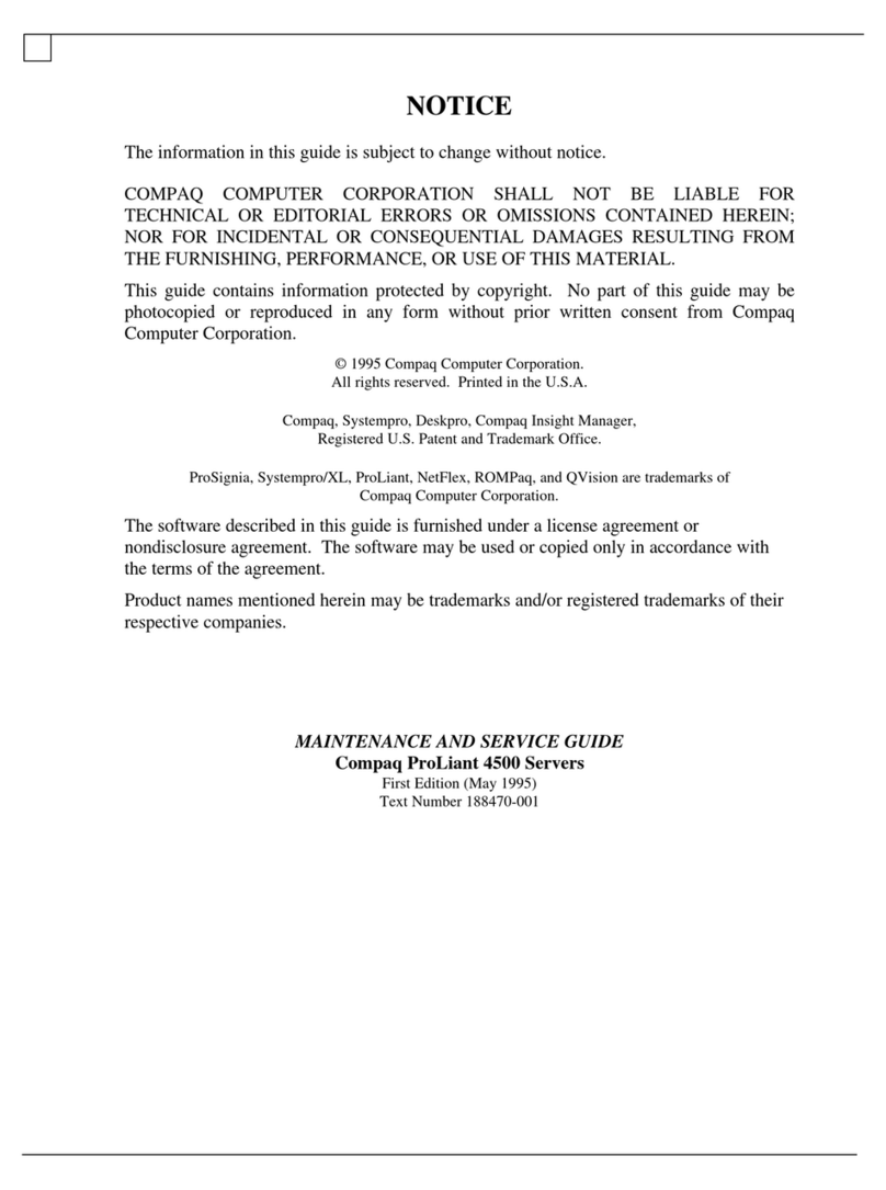 Compaq ProLiant 4500 Servers Maintenance and service guide