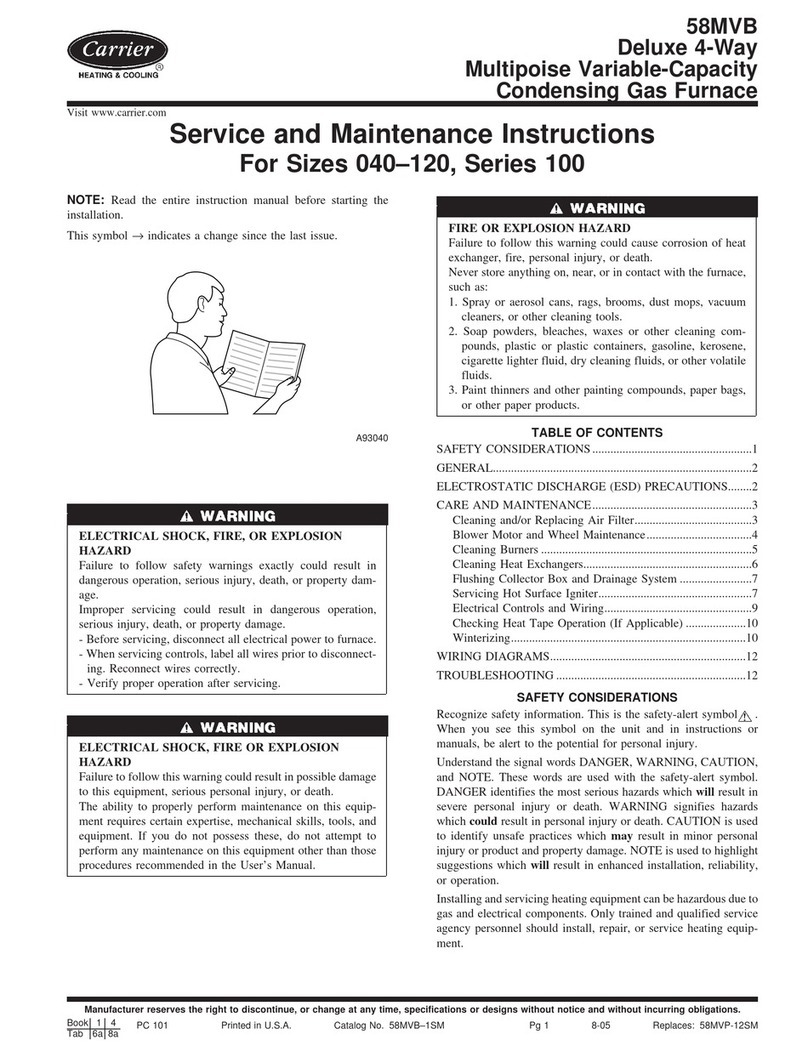 Carrier 58MVB Series Service and maintenance instructions Carrier 58MVB Series Service and maintenance instructions