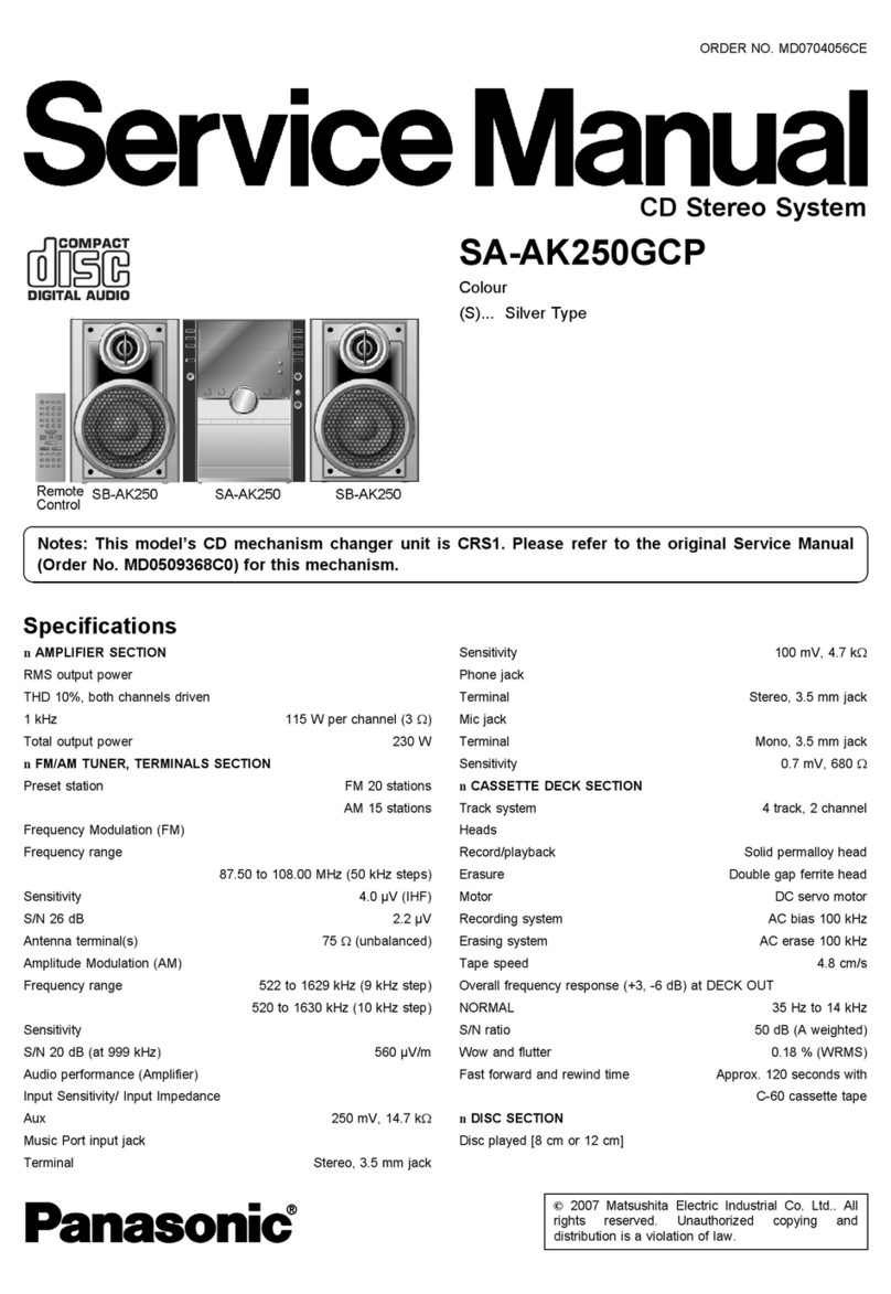 Panasonic SA-AK250GCP User manual