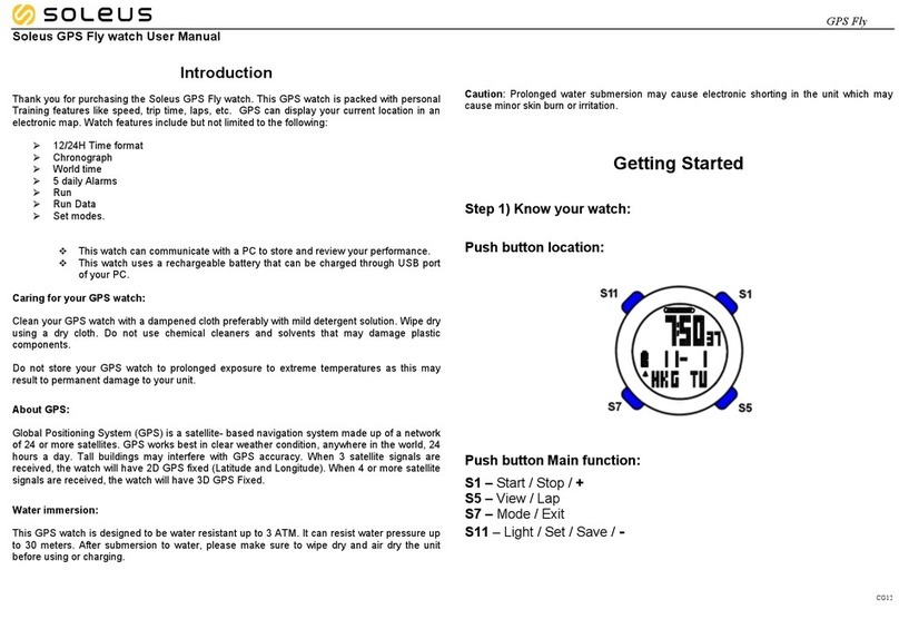 Soleus Watches GPS Fly user manual