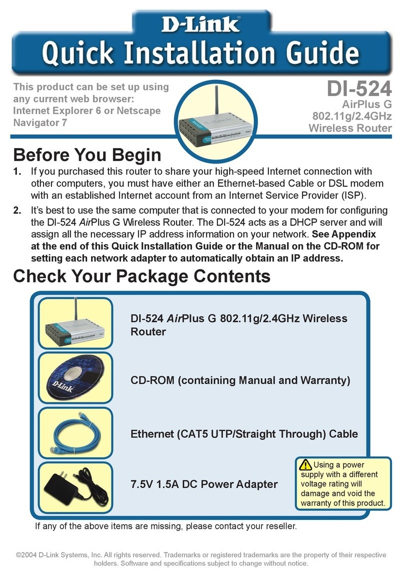 D-Link DI-524 - AirPlus G Wireless Router User manual