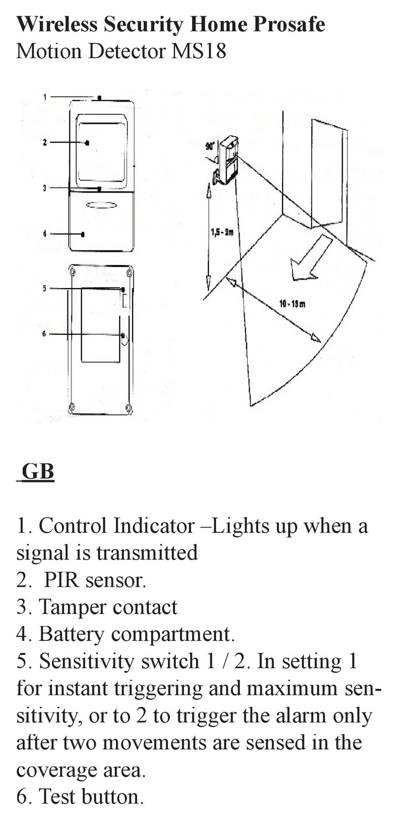 Electia Motion Detector MS18 manual