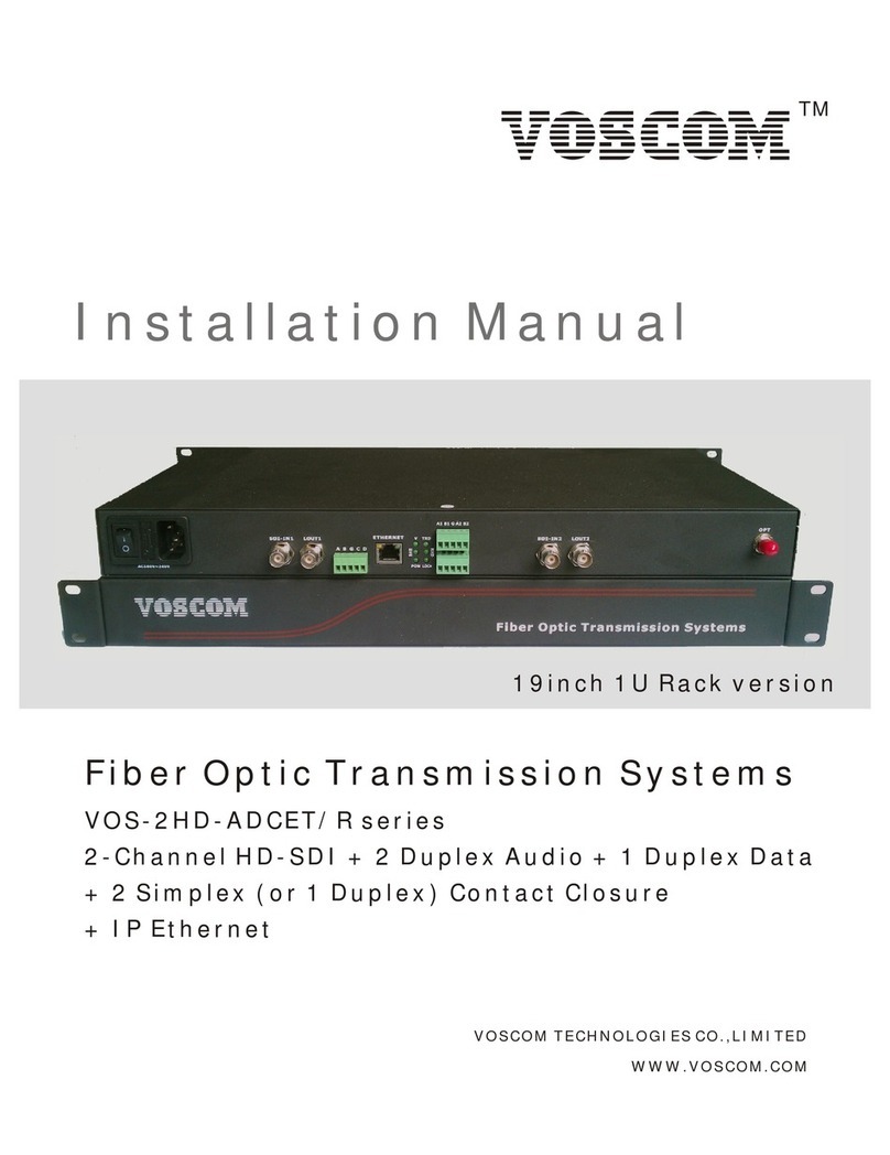 Voscom VOS-2HD-ADCET/R series installation manual