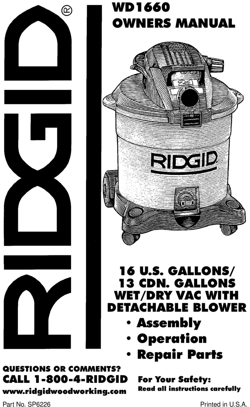 RIDGID WD1660 User manual