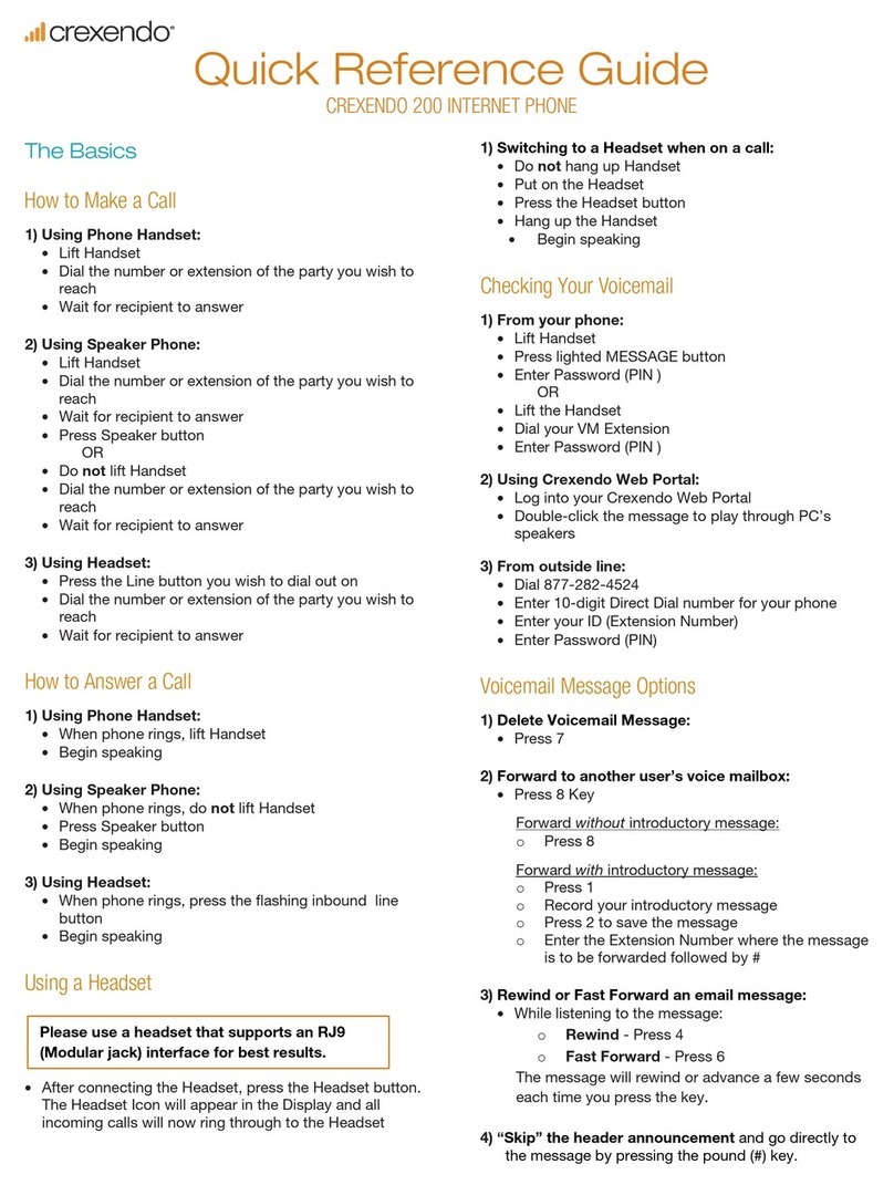 Crexendo SIP 200 User manual