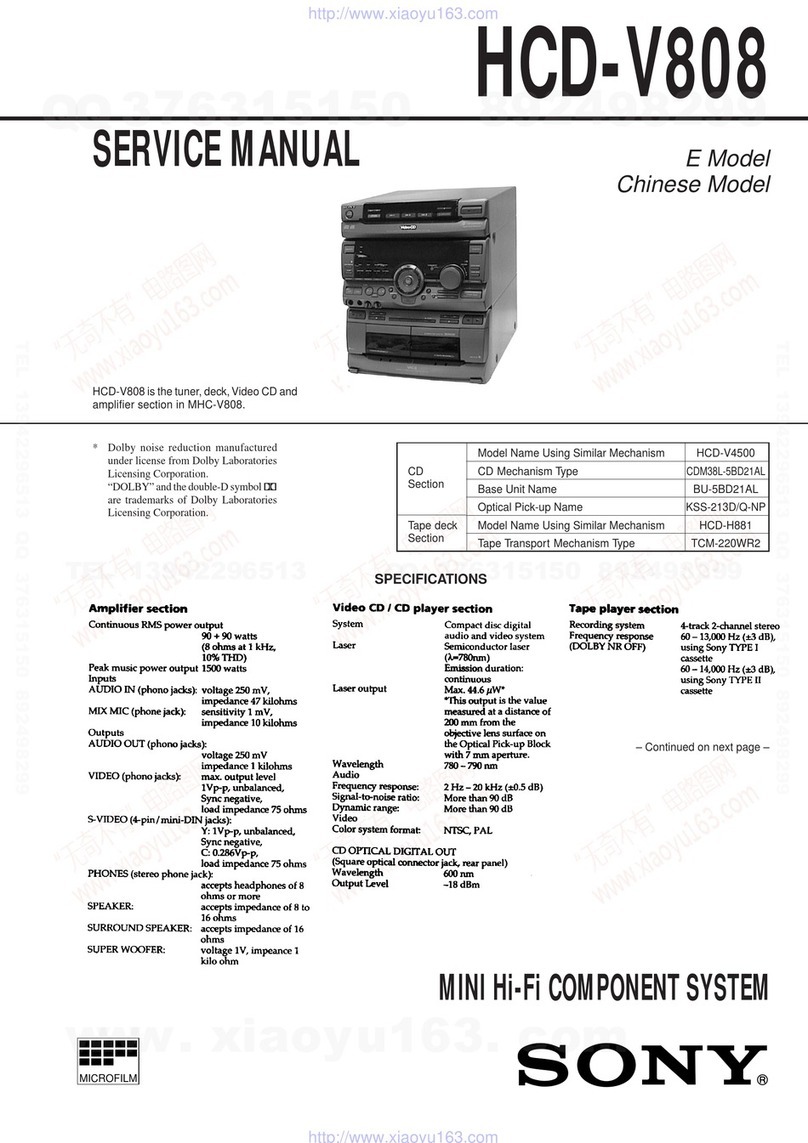 Sony HCD-V808 User manual Sony HCD-V808 User manual