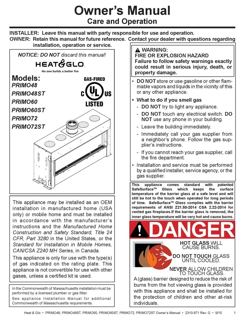Heat & Glo PRIMO48 Owners manual care and operation