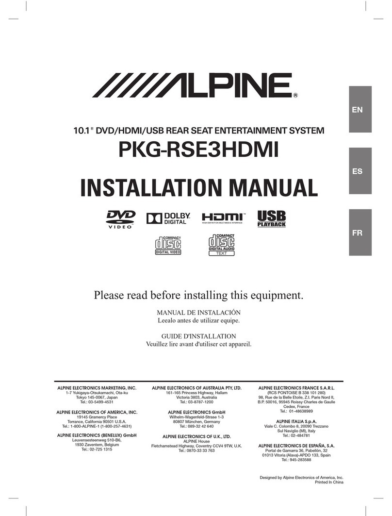 Alpine PKG-RSE3HDMI User manual