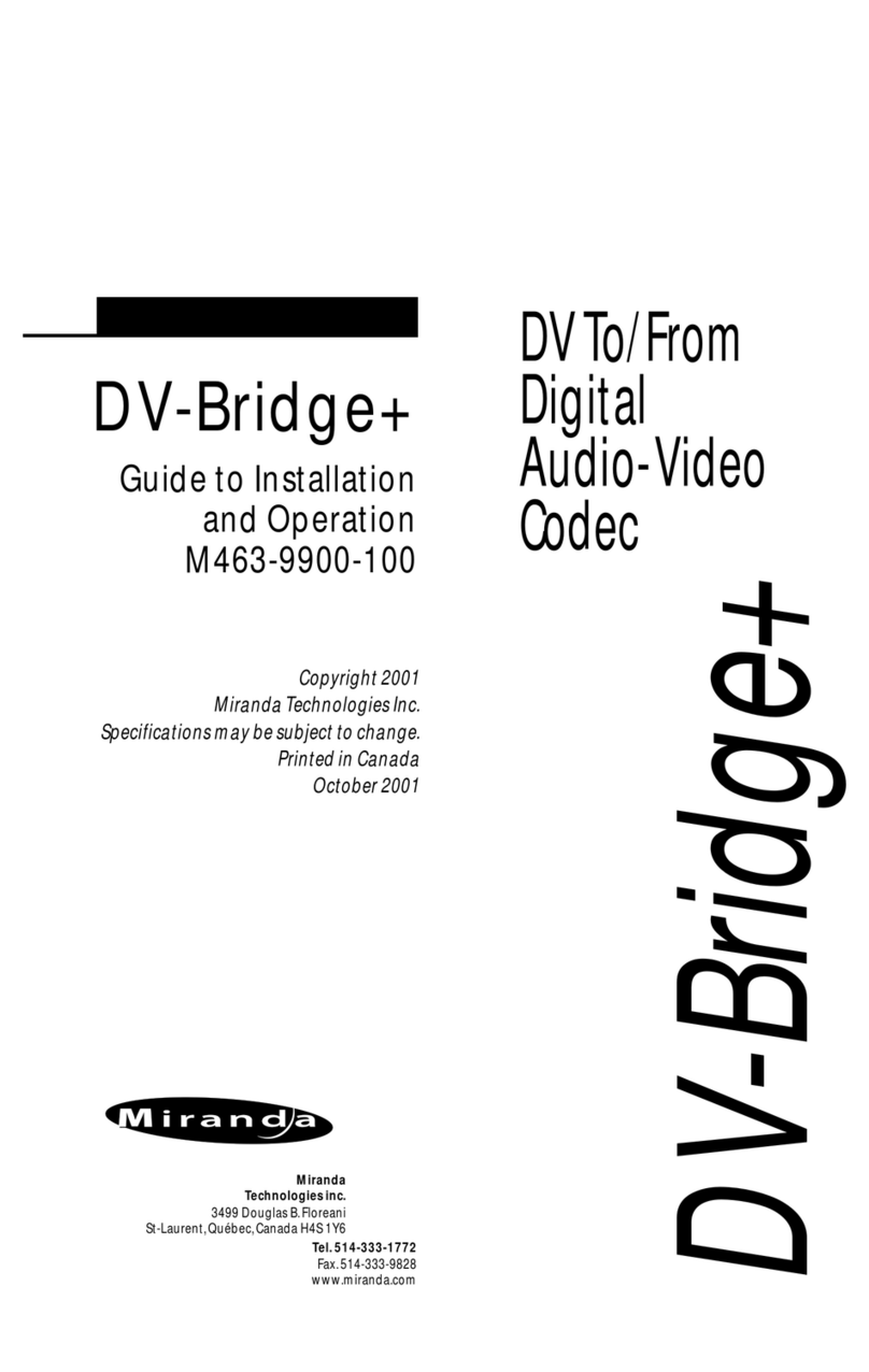 Miranda DV-Bridge+ Guide to installation and operation