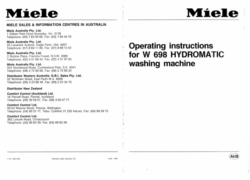 Miele W 698 Hydromatic User manual