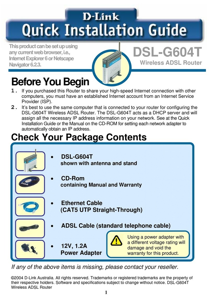 D-Link DSL-G604T User manual
