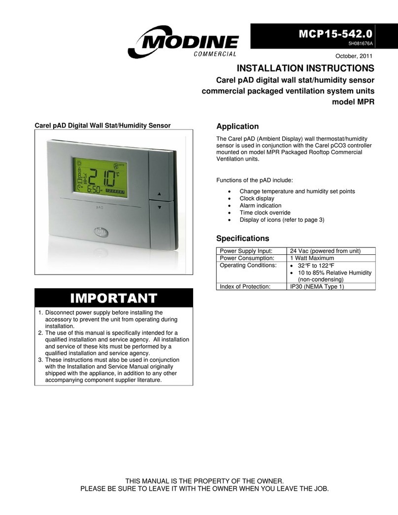 Modine Manufacturing MCP15-542.0 User manual
