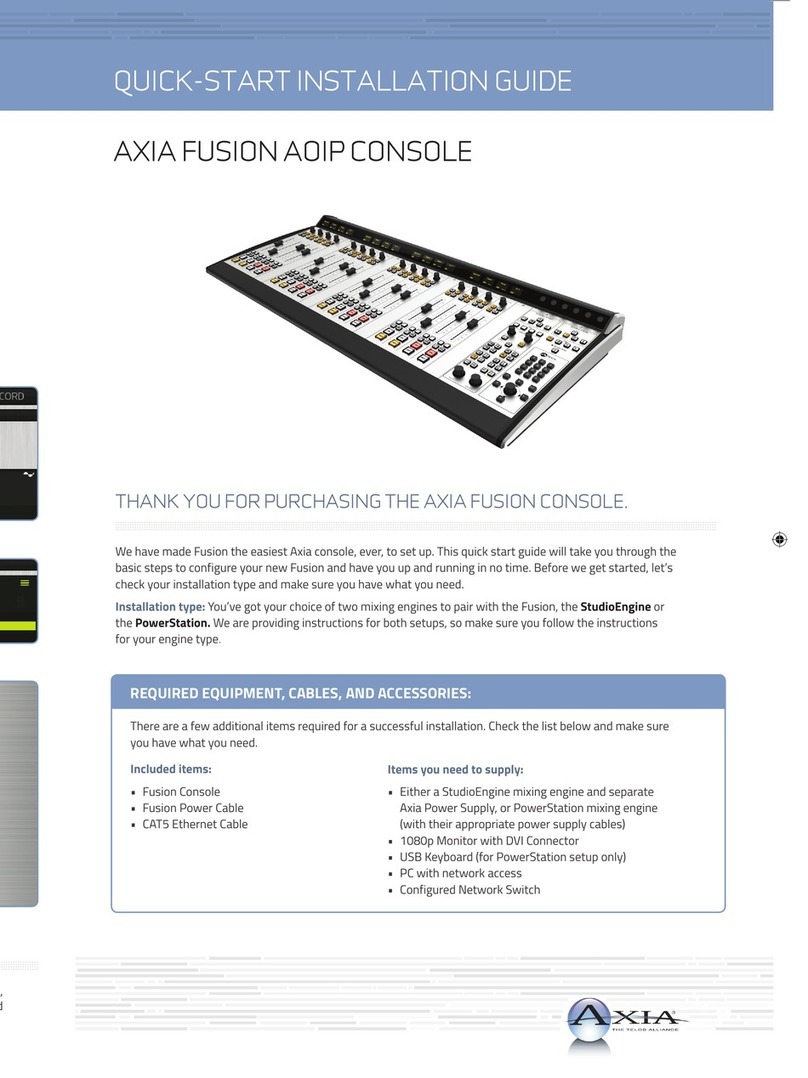 Axia FUSION Quick start installation guide