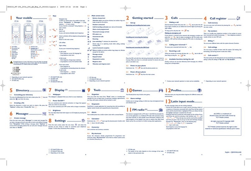Alcatel A206G User manual