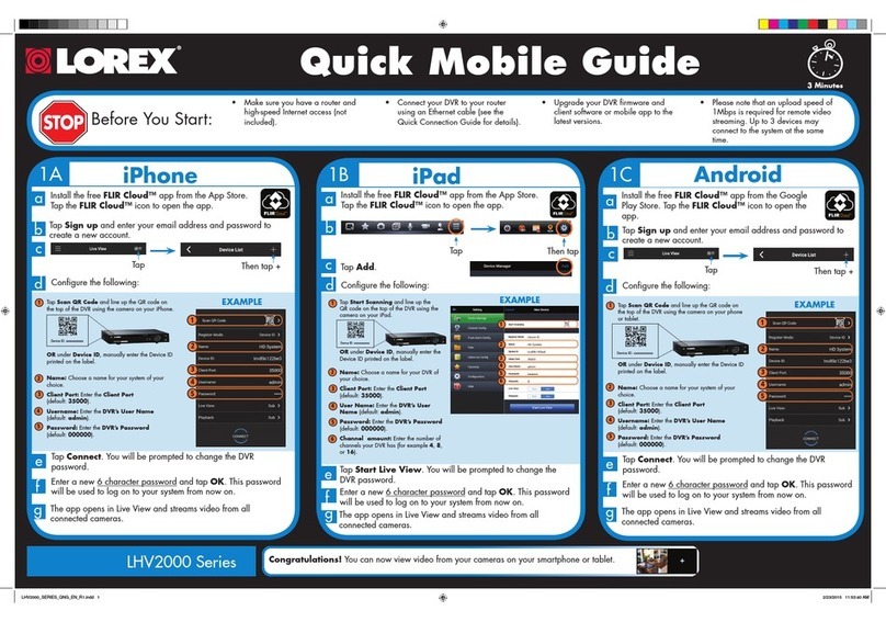 Lorex LHV2000 series Operator's manual