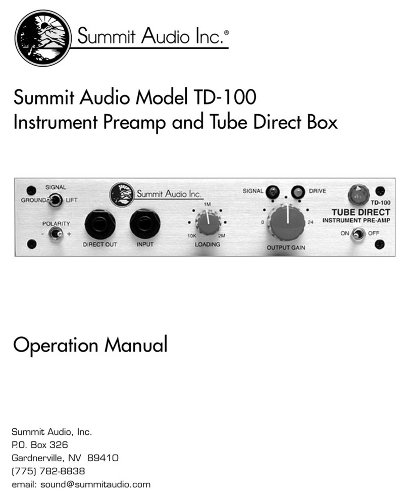 Summit Audio TD-100 Operation manual