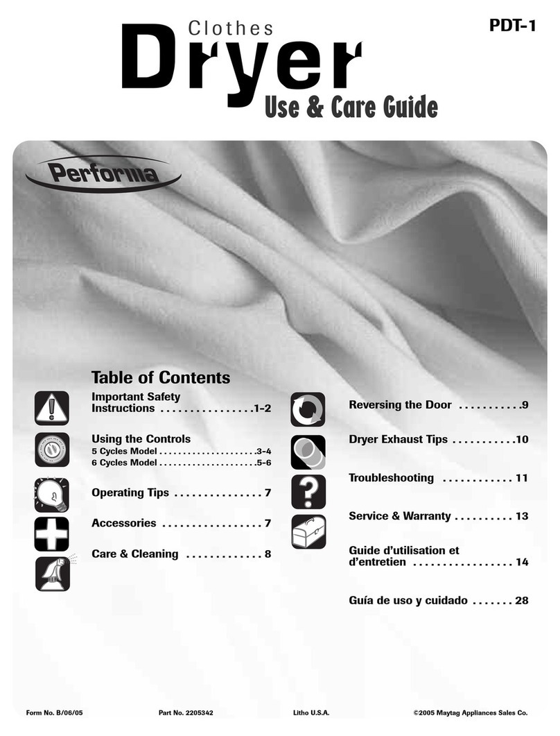 Performa PDT-1 Use & care guide