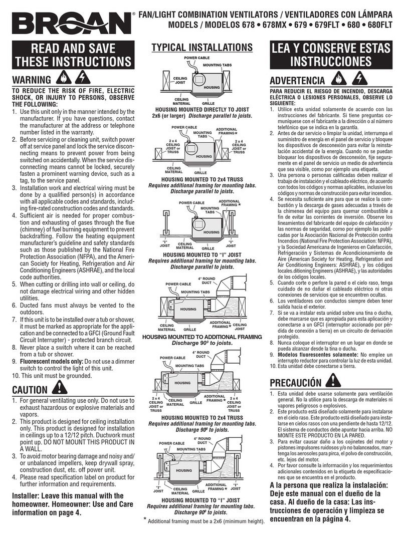 Broan 680FLT User manual