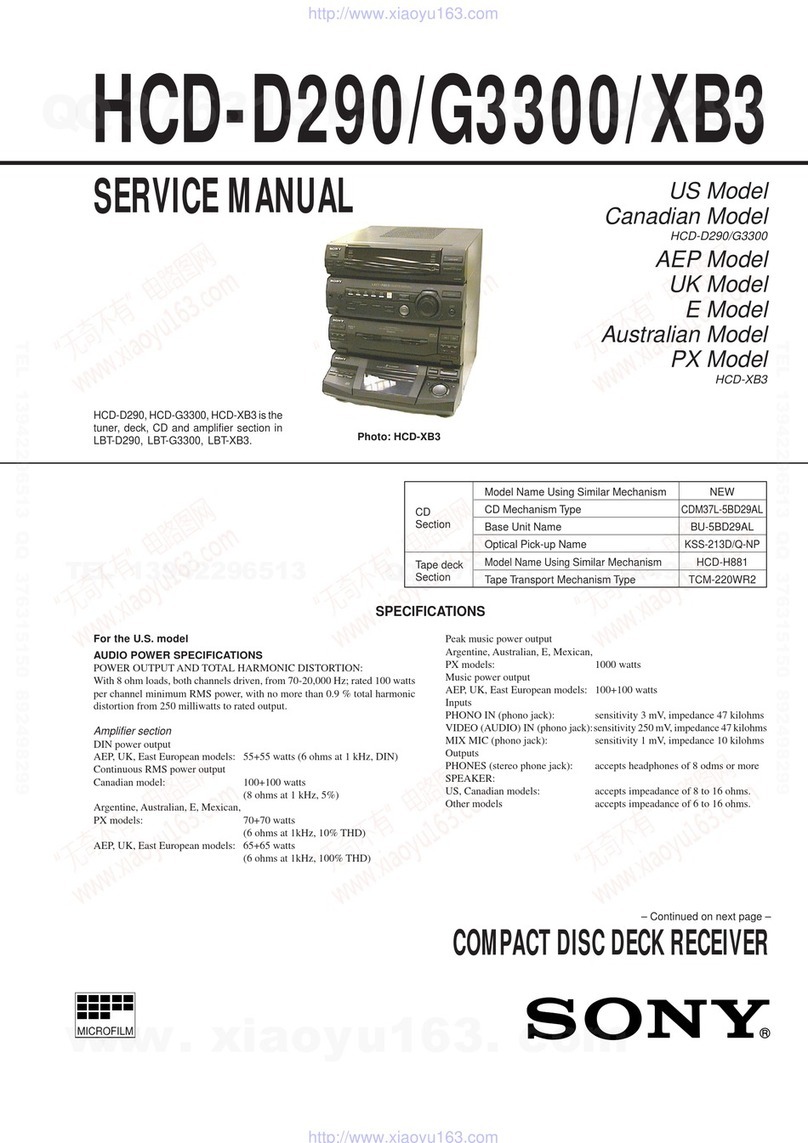 Sony HCD-D290 User manual Sony HCD-D290 User manual