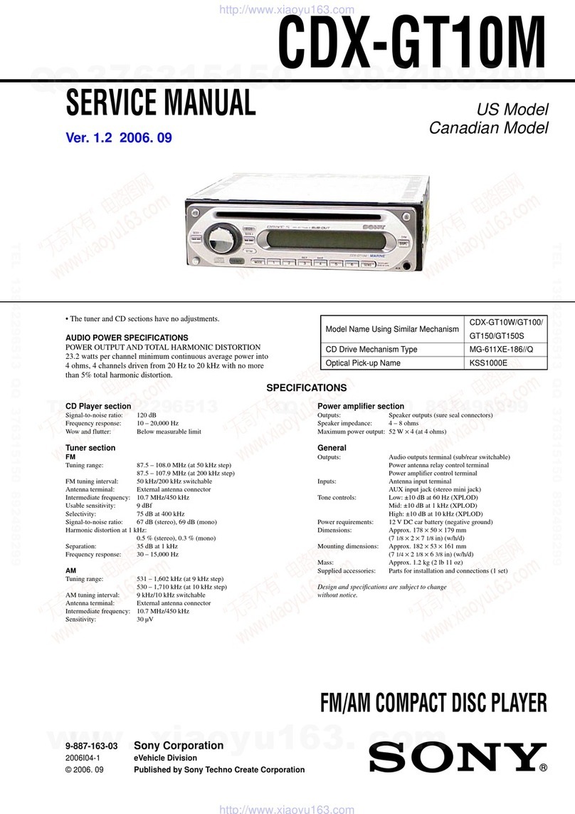 Sony CDX-GT10M - Car Audio Service manual